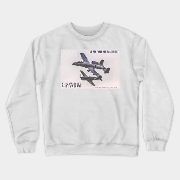 2-sided P-40 and A-10 muted-color Crewneck Sweatshirt by acefox1